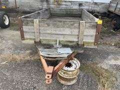 Homemade Trailer, No Title, 11’ Long x 64” wide, 1 Tire Holds Air, 1 Tire is Flat, Pin hitch,