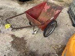 Metal Yard Cart w/ Bicycle Tires, Tires are Flat