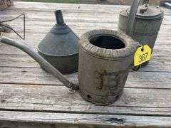 5 Quart Swing Spout Oil Can, 2 Gal Galvanized Watering Can, Galvanized Funnel,