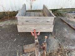 Homemade 2 Wheel Trailer, Tires are Worn and Flat, Drawbar Hitch, Bed is 6’ long x 37” wide,