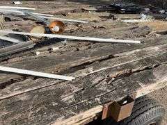 Homemade Flat Bed Trailer, No Title, 20’ Long x 9’ wide, Wood Deck is rotted,  (2) Mobile Home Axles, (3) Tires hold Air, (1) Tire is Flat,