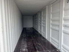 40’ AGT 4 Side Doors and 1 Back Door Container, 40' long x 8' wide,
1 ea. Back Doors measures 102" tall X 92" wide,
4 ea. Side Doors measures 98" tall X 92" wide,
inside dimension 89” wide,
Tie down anchors on inside of container,
Minor floor scratches on inside, minor wall scratches and dents,
All doors have weatherstripping,
1 time use,
Has vents on side walls,
Container # CFGU4045776, Large Rip in Floor,
