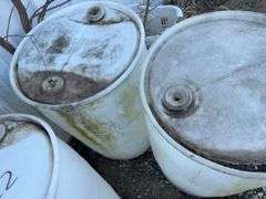 (3) 55 Gallon Plastic Barrels