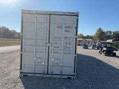 40’ AGT 4 Side Doors and 1 Back Door Container, 40' long x 8' wide,
1 ea. Back Doors measures 102" tall X 92" wide,
4 ea. Side Doors measures 98" tall X 92" wide,
inside dimension 89” wide,
Tie down anchors on inside of container,
Minor floor scratches on inside, minor wall scratches and dents,
All doors have weatherstripping,
1 time use,
Has vents on side walls,
Container # CFGU4045776, Large Rip in Floor,