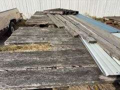 Hay Frame Wagon, 18’ Bed Length x 8’ Wide, Deck is Rotten, Steel Frame, Tongue has been extended, Tires are Dry Rotted, Steel Frame is rusted out by Back Axke,