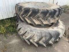 (2) Michelin 18.4R38 Tires 90% Tread on 10 Bolt Dual Rims