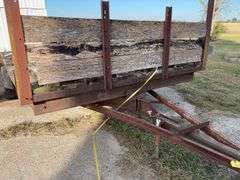 Homemade Flat Bed Trailer, No Title, 20’ Long x 9’ wide, Wood Deck is rotted,  (2) Mobile Home Axles, (3) Tires hold Air, (1) Tire is Flat,