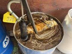 55 gallon 15-40 Oil Nearly Empty Drum, With Hand Pump, 55 Gallon Full of 15-40 Oil,