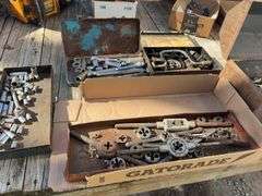 Metal Tool Box with Open End Wrenches Made in India, 3/8” Drive Socket Set, 1/4” Drive Socket Set, Tray of Dyes with Handles,Skinner Valve and Bibb Reseater,