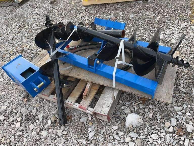 Unused GIYI Skid Steer Auger w/ 3 Bits, 6”,12”, 14”,