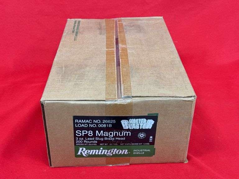 Remington SP8 Industrial Shells 8 Ga 3 Oz Lead Slug With Brass Head