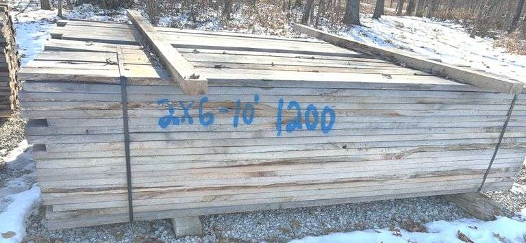 2x6x10’ Hardwood Lumber, 1200 Bd. Ft per Bundle - Langham Auctioneers