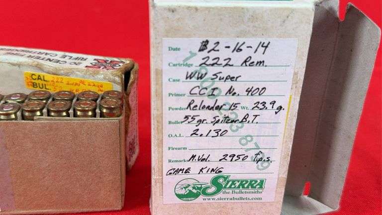 32 +/-  .222 Rifle Cartridges