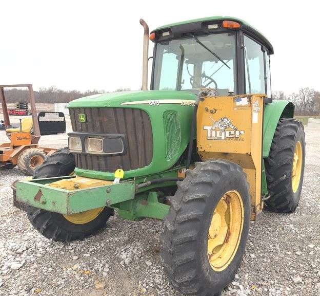 John Deere 6415 Utility Tractor W/ Tiger Ditch Mower, 5’ Working Width, New Hydraulic Pump For Mower, 104 HP 4 Cylinder Diesel, No Draw Bar, No 3 Point Arms, PTO Will Not Engage (Solenoid ?), 18.4-30 Rear Tires 50%, Front Wheel Assist, 16 Speed Left Hand Forward /Reverse,5573 Hours On Working Meter, 12.4-24 Fronts 30%, New Hydraulic Pump For the PTO/Tractor Functions, Municipality Owned. Owner States The 3 Point Won’t Raise/Lower