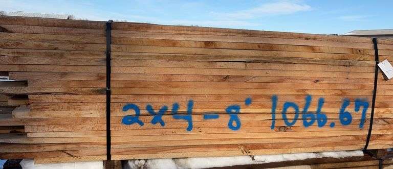 2x4x8’ Hardwood  Lumber, 1066.67 Bd.Ft per Bundle,
