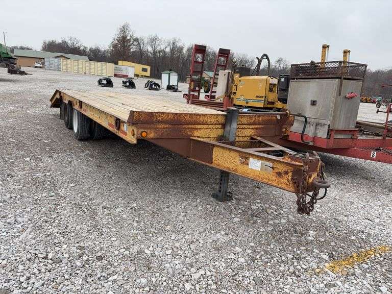 (TITLE) 1995 Belshe Pintle Hitch Equipment Trailer, Title In Hand, 2 Axles w/ Tandems, All Tires are New, 24’ Long,