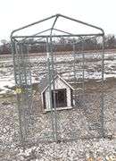 5’x10’ Lucky Dog chain linked box kennel with roof frame/no cover; 6’ tall & 39” L x 33” W x 40” H insulated dog house