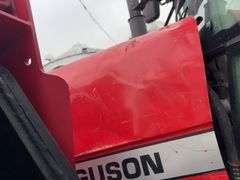 1999 Massey Ferguson 6280 4 WD w/ Loader MF1080 Loader 8’ wide Bucket and Pallet / Bale Forks, Loader Hydraulics Are Plumbed To Rear Remotes, Quick Attach, Serial # L142017, 122 Hp, Perkins Diesel Engine,Transmission 4 Gear Dyna Shift,Left Hand F/R,  Rear Tires are 18.4 R38 tires have cracks 40% Tread, Front Tires are 14.9 R28 tires have cracks 40% Tread, 4 Remotes, Quick Hitch, Cab in Fair Condition, Heat/AC, AM/FM Radio, 2274.5 verified Hours, Seat Fabric is Torn, Front Left Hood is Dented, Fuel Pump is Leaks Diesel Fuel when Running,