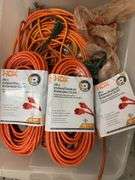 Extension Cords, (6) Cords total, (2) Unused.