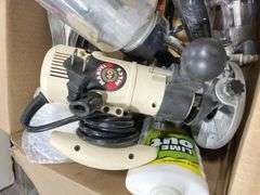 Marvel 40 MLCS Three in One Router Kit, Bench Cookies, sanding belt cleaners, Air operated Craftman Model 875-188270 sheet sander, package of dust masks, air paint sprayer,