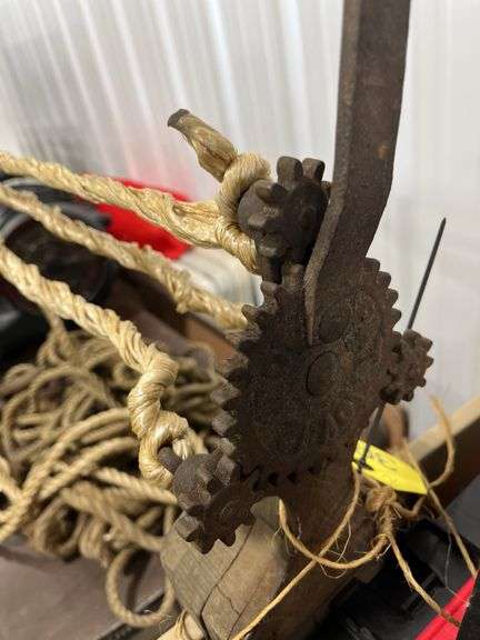 Antique Rope Maker, Rope And Antique Pulley, Rope Maker patent date Nov ...