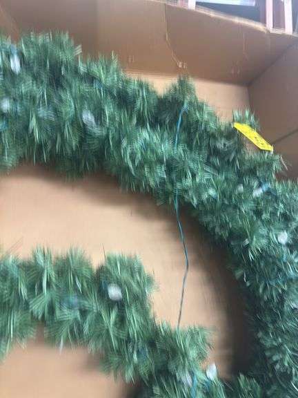 Christmas Wreaths, (1) 60” Diameter Lighted, (5) 32” Lighted, All Lights Work.