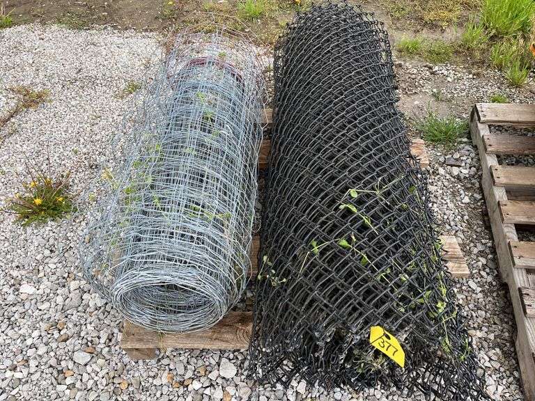 Partial Roll of Woven Wire Fence 38” Tall, Partial Roll of Used Black Chain Link Fence Nice Condition