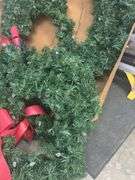 Christmas Wreaths, (1) 60” Diameter Lighted, (5) 32” Lighted, All Lights Work.