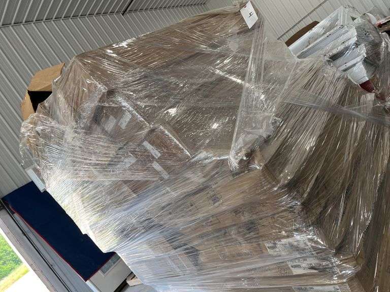 (26+-) 6”x 4’ Drop Ceiling Fluorescent Light Fixtures, (22+-) 2’x4’ Drop Ceiling Light Fixtures (Bottom 4 Damaged On One Side Of Pallet)