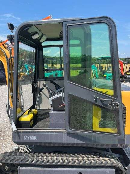 Unused AGT MY50R Mini Excavator, 29 hp Gas Engine, Off Road  Undercarriage Expansion, Hydraulic Thumb, Side Swing Boom, Cab, 17” bucket w/ 3 Replaceable Teeth, 51” Push Blade, Fan In Cab, Lights, Pilot Controls, 72” Main Boom, 37” Dipper, 9” Wide Rubber Tracks