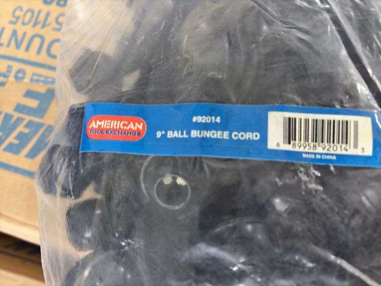 (4) boxes of 9” Ball Bungee Cord Black, approx 1000 pcs per box