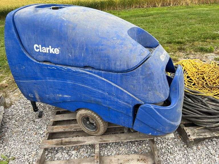 (3) Clarke Floor Scrubbers, Encore S Class, All 3 Appear to Be Parts or Projects, Comes With 2 Chargers, No Batteries in Any Scrubbers, Not All Parts Are Included