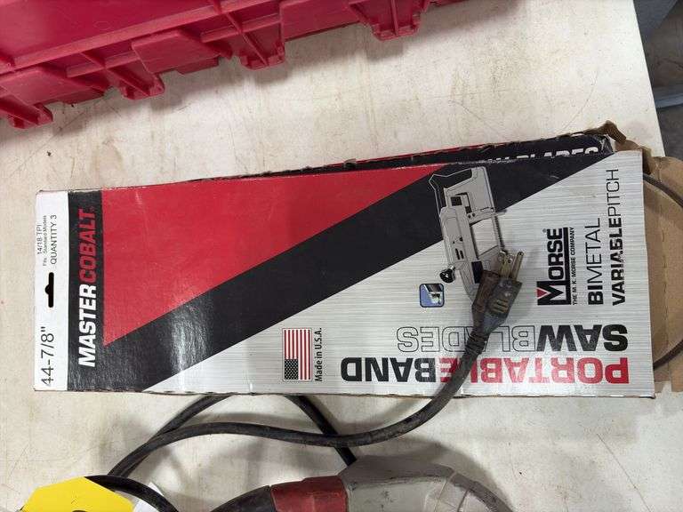 Milwaukee Deep Cut Band Saw model# 6230N, (5) Band Saw Bimetal blades 44-7/8”, does run