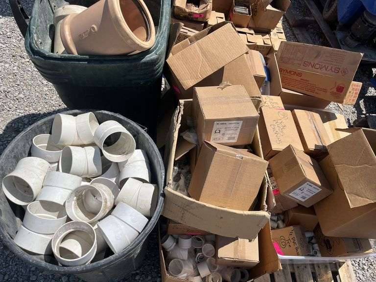 Schedule 40 6” Slip On Couplers, 4” Sanitary Tees, 4” 1/16 Bend, 1/2” PVC Tee, 1”x3/4” Press Bushings, 1 1/4” Press Bushings, Multiple Size Clamps, 2” Sced 80 Parts, 1 1/4” Sched 80 Parts, 1 x 3/4” PVC Bush., And More