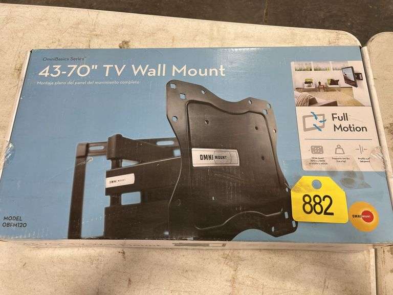 OmniBasics 43”-70” TV Wall Mount, Full Motion, Supports 120lbs