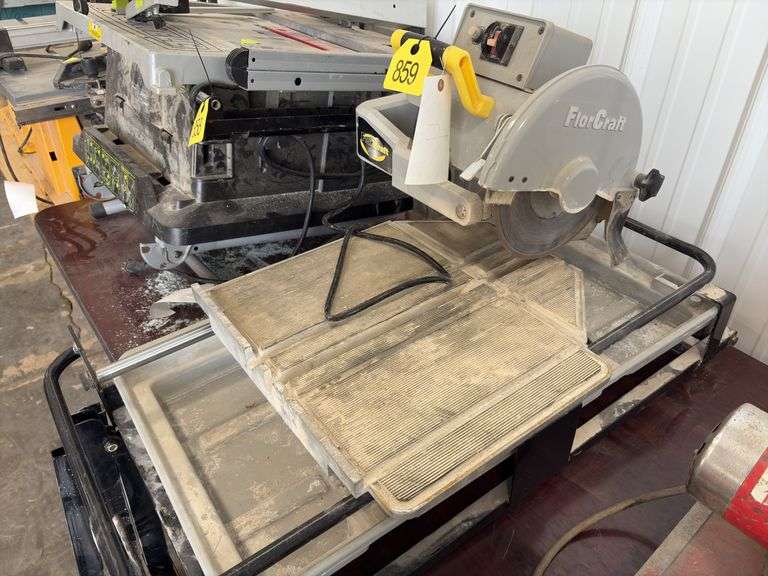 Florcraft  Tile Saw on Stand, sump pump not included, does run,