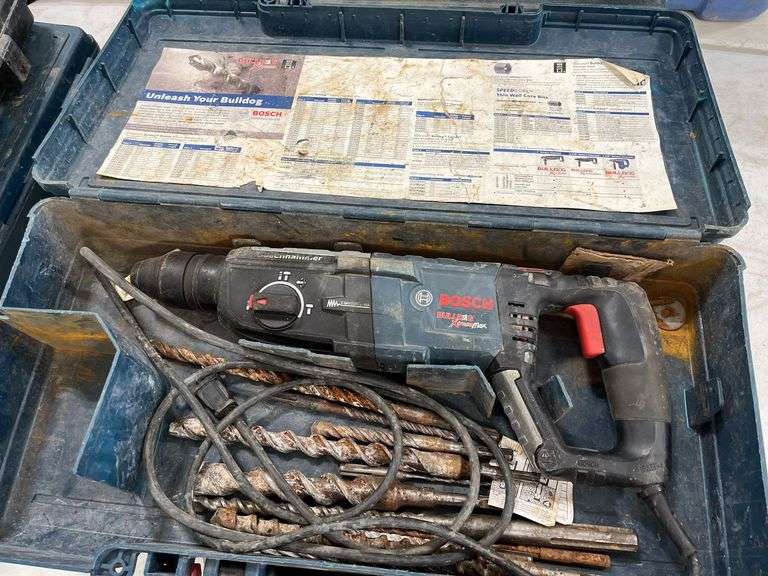 Bosch Xtreme Max Hammer Drill, 10+- Drill Bits, Case, Drill Works As It Should
