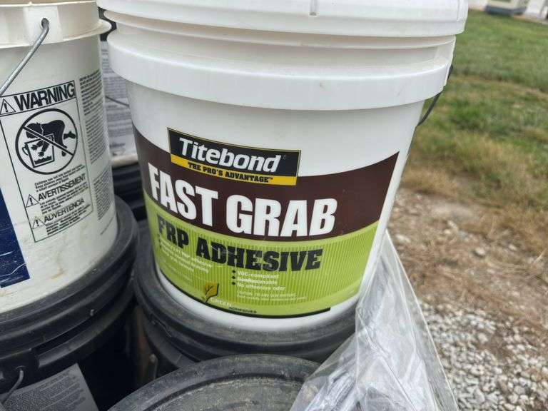 5 Gallon Buckets Of Glue, (2) FRP Adhesive, (11) Vinyl And Plank Adhesive, Stored In A Heated Building.