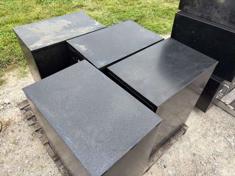 (4) 2 Drawer File Cabinets, one drawer front is damaged