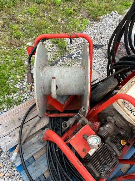 Ridgid Kollman KJ-3000 Power Washer, Honda GX390 13HP Gas Engine, At Least 50’ of Hose, Condition Unknown, (2) Hose Reels And More