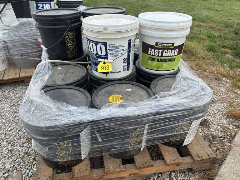 5 Gallon Buckets Of Glue, (2) FRP Adhesive, (11) Vinyl And Plank Adhesive, Stored In A Heated Building.