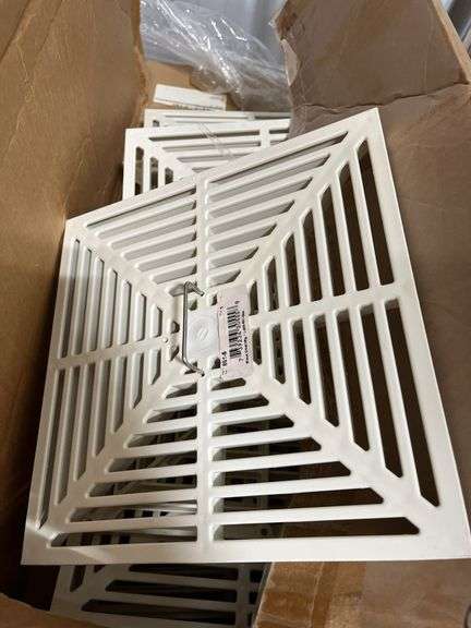 (33+-) Square Floor Sinks With Caps and (45+-) Aluminum Dome Bottom Strainer 2” Tall 4 13/16” Diameter Anti-Splash