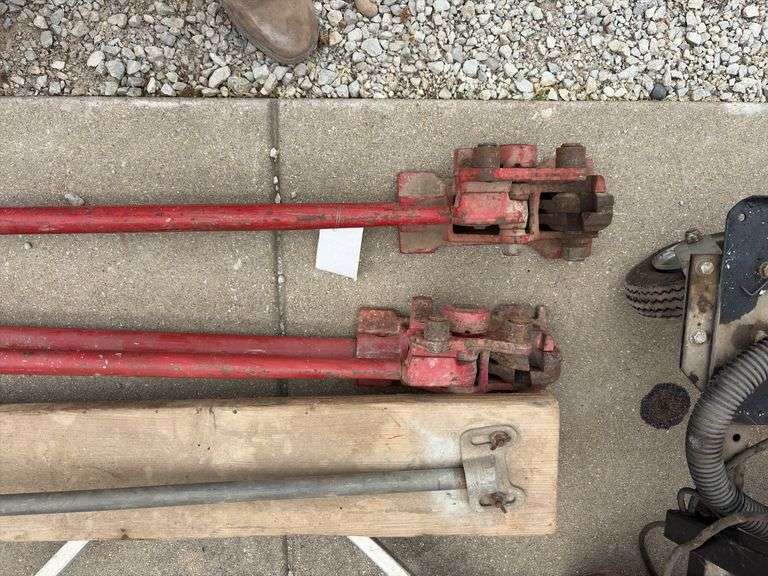 (2) Manual Rebar Cutters; (1) Rebar Bender; (2) Trailer sway bars; Aluminum Brick Template Roller for Concrete, no handles;