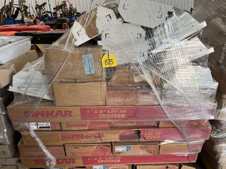 (50+-) Used and Unused 1’x4’ Drop Ceiling Fluorescent Light Fixtures