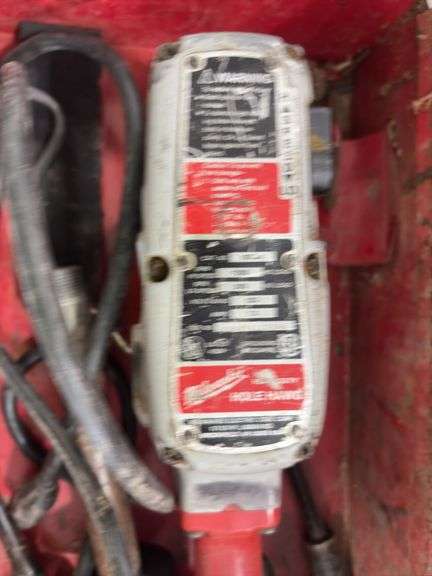 Milwaukee Heavy Duty Hole Hawg, 1 1/8” & 2” wood bits, does run, metal case