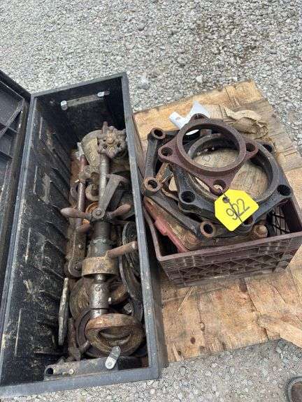 Water Main Supplies, Crate  Of Flanges, Live Water Line Tapping Machine.