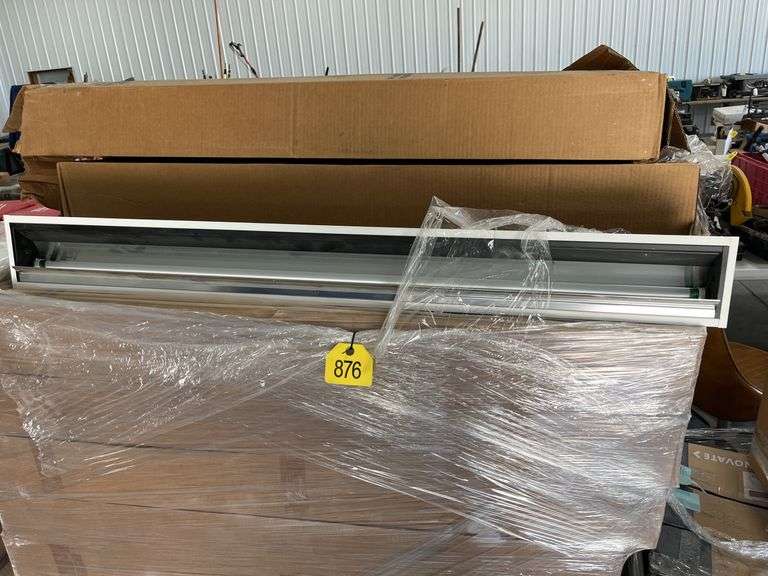 (26+-) 6”x 4’ Drop Ceiling Fluorescent Light Fixtures, (22+-) 2’x4’ Drop Ceiling Light Fixtures (Bottom 4 Damaged On One Side Of Pallet)