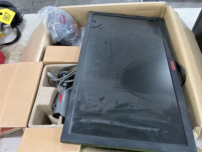 Revo 5 Camera Security System, Computer Screen, Looks To Be. A Server, Wiring, Condition Unknown
