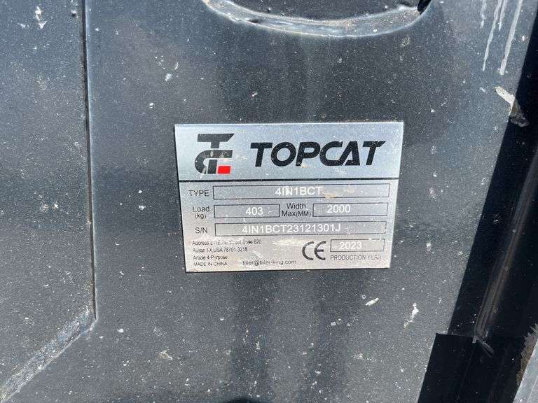 Unused Topcat 4 in 1 Skid Steer Bucket, Model 4N1BCT, 73” Bucket