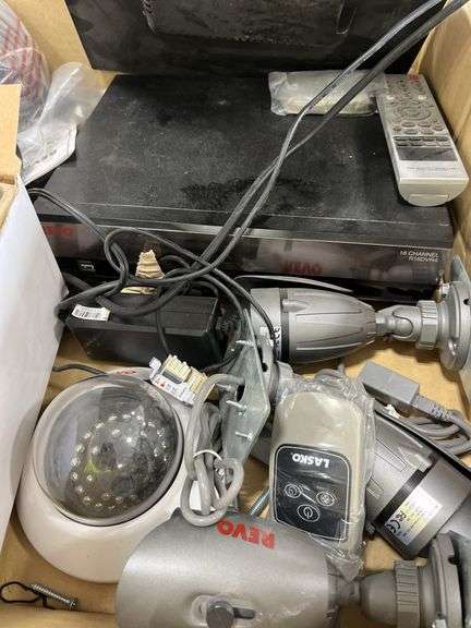 Revo 5 Camera Security System, Computer Screen, Looks To Be. A Server, Wiring, Condition Unknown